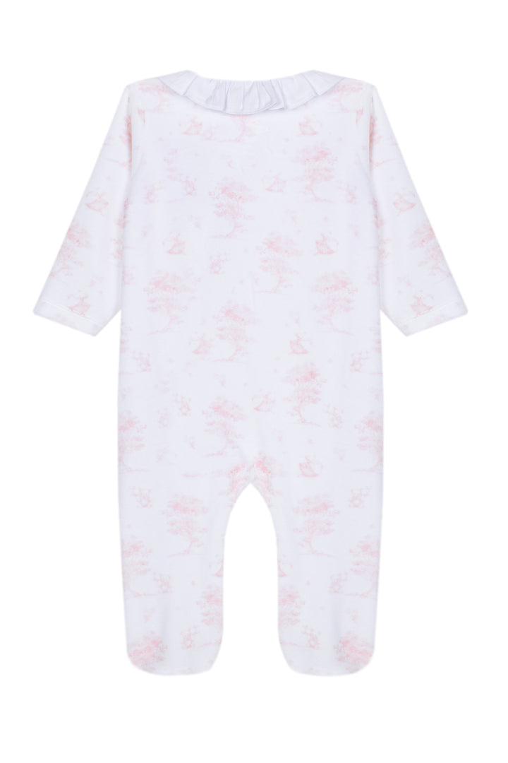 Patachou Pink Toile Velour Footie