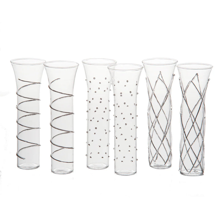 Silver Stemless Champagne Flutes - Set of 6