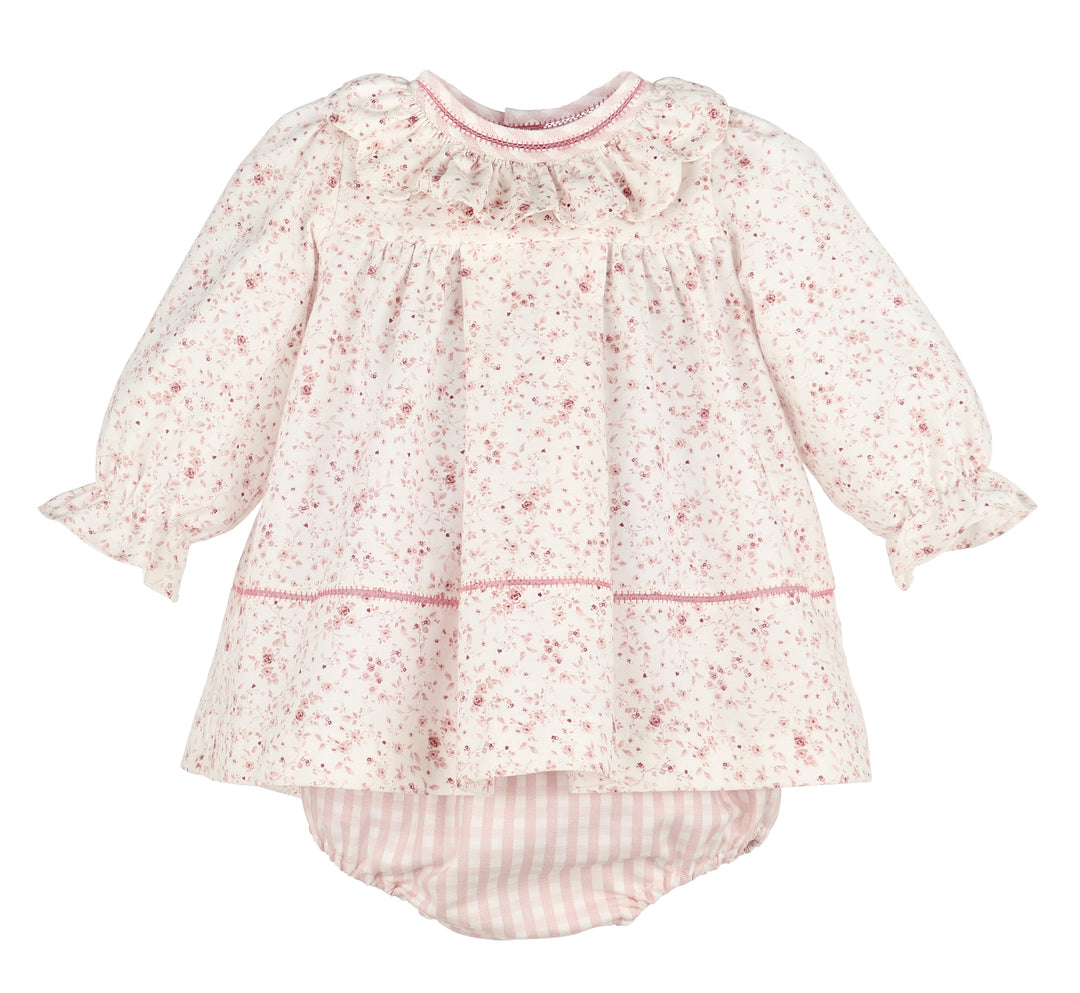 Floral Pink Toddler Girl Dress with Bloomers