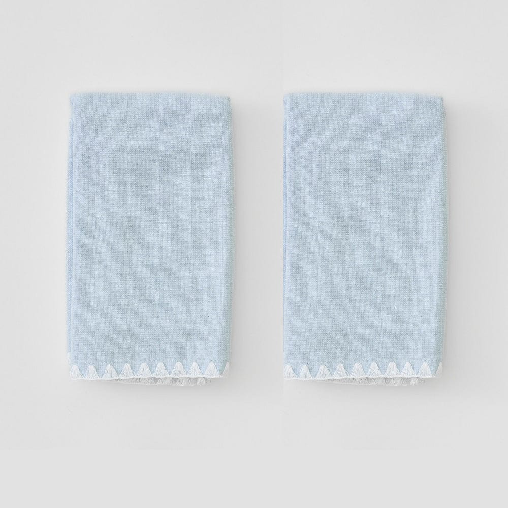 Pair of blue powder towels