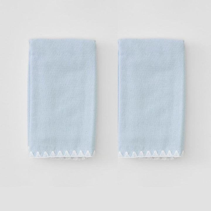 Pair of blue powder towels