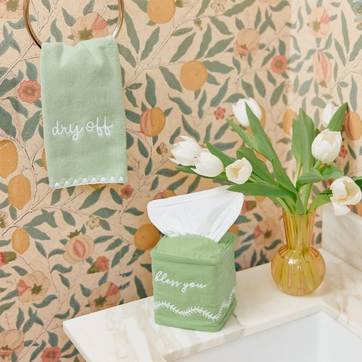 Weezie Edge Fingertip Powder Towel Green - Set of 2