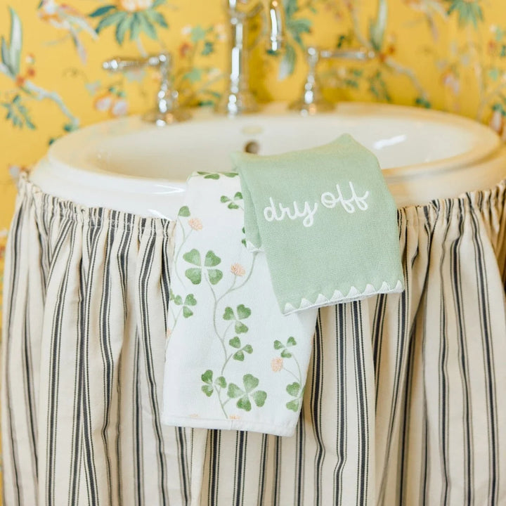 Weezie Edge Fingertip Powder Towel Green - Set of 2