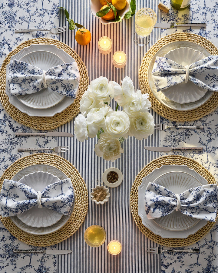 Signature Twill Runner in Navy French Ticking
