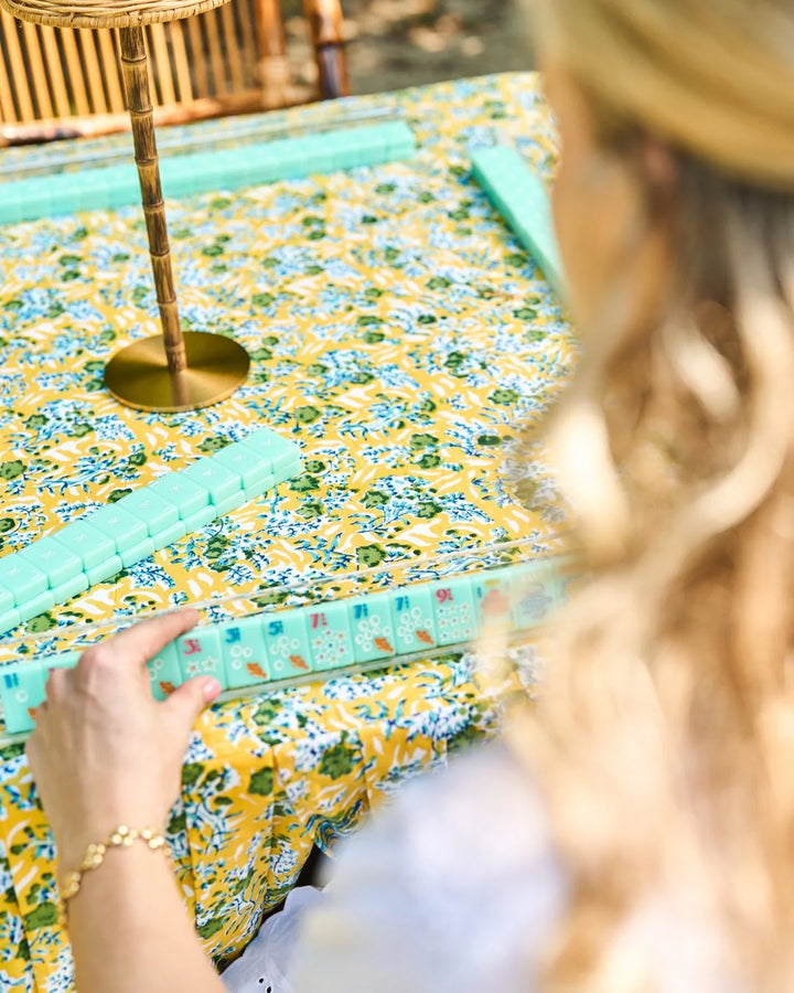 The Lauren Mahjong & Card Tablecloth Yellow Floral