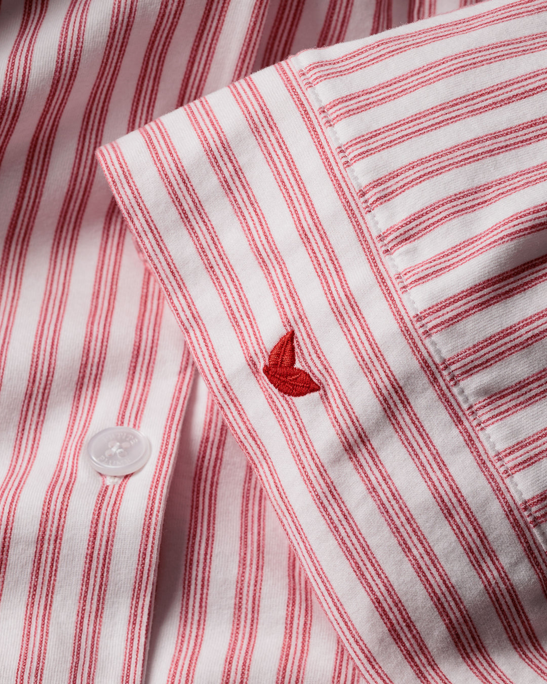 Petite Plume The Olivia Wide Leg Pima Pant Set in Antique Red Ticking