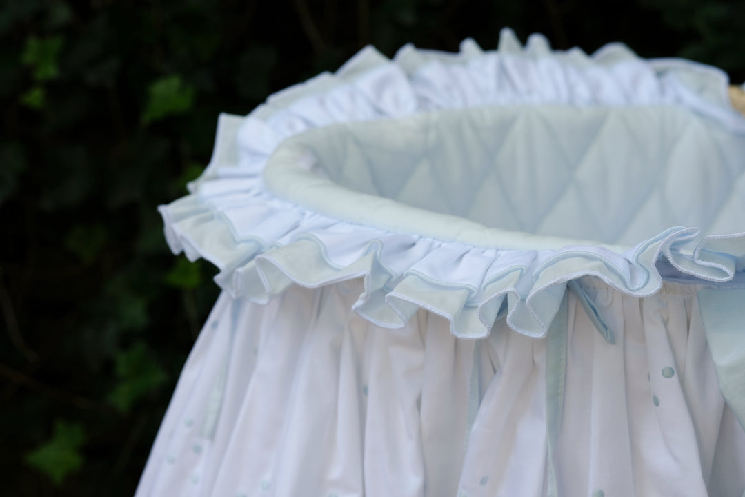 The Proper Peony Moses Basket - Blue