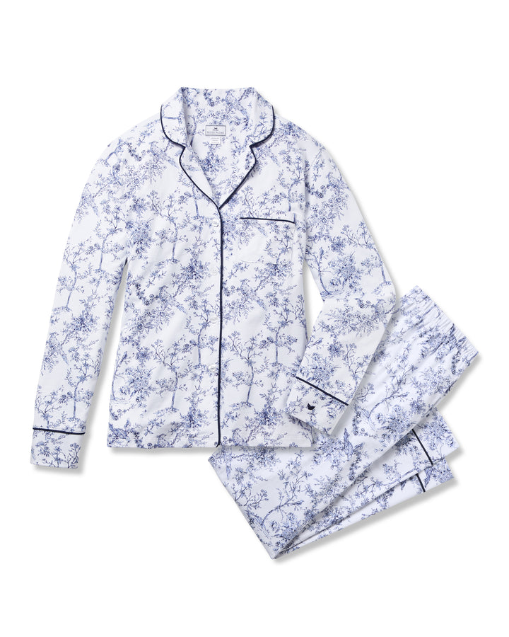 Petite Plume Women's Pima Pajama Set in Timeless Toile
