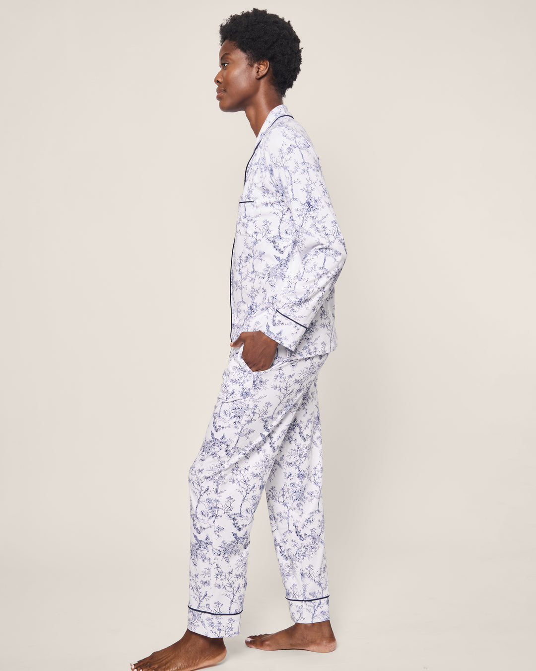 Petite Plume Women's Pima Pajama Set in Timeless Toile