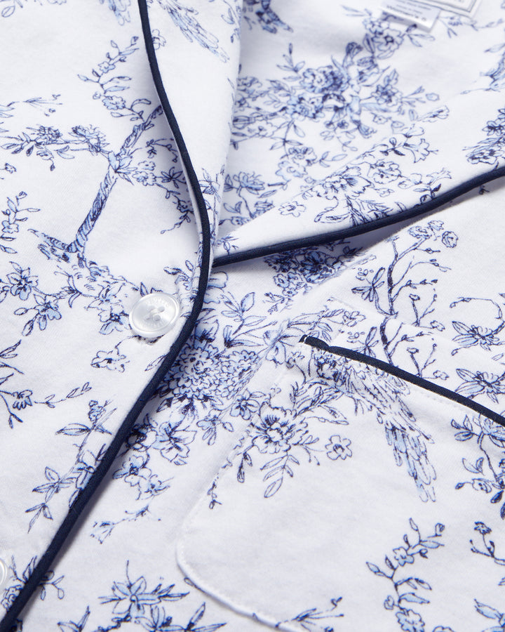 Petite Plume Women's Pima Pajama Set in Timeless Toile
