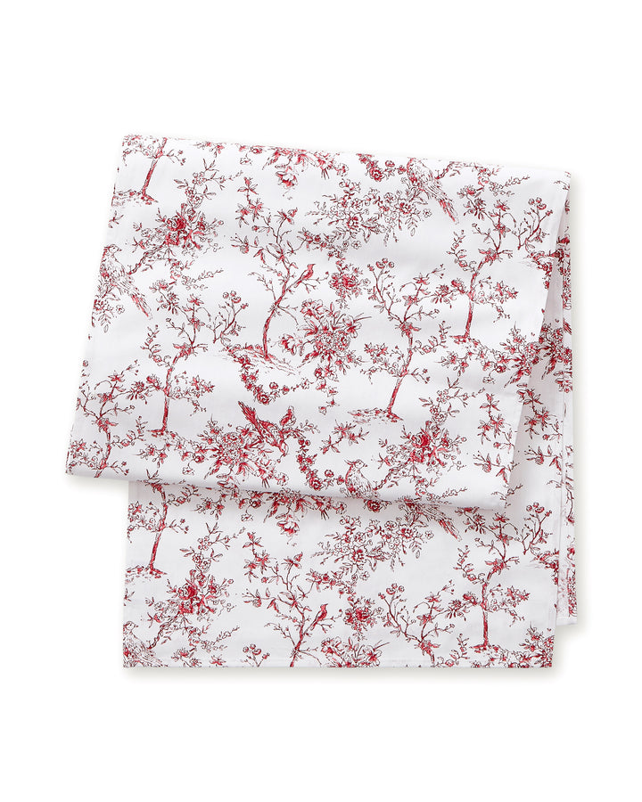 Petite Plume Signature Twill Table Runner in Red Timeless Toile