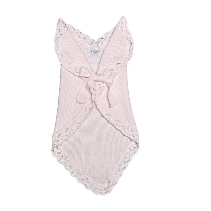 Lace Trimmed Newborn Swaddle - Pink