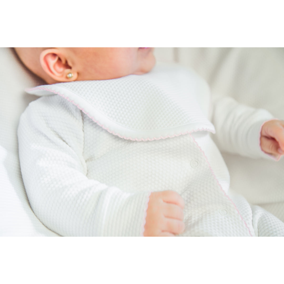Basket Weave Bib - Pink