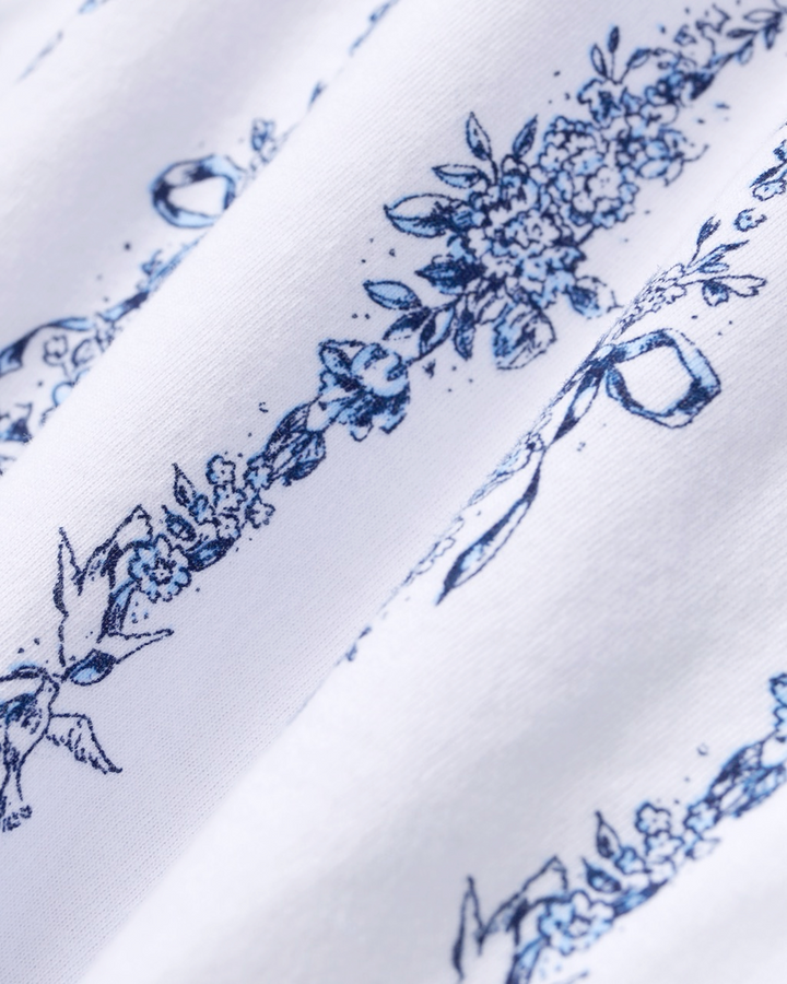 Petite Plume The Poppy Pima Short Set in Navy Mayfair Toile