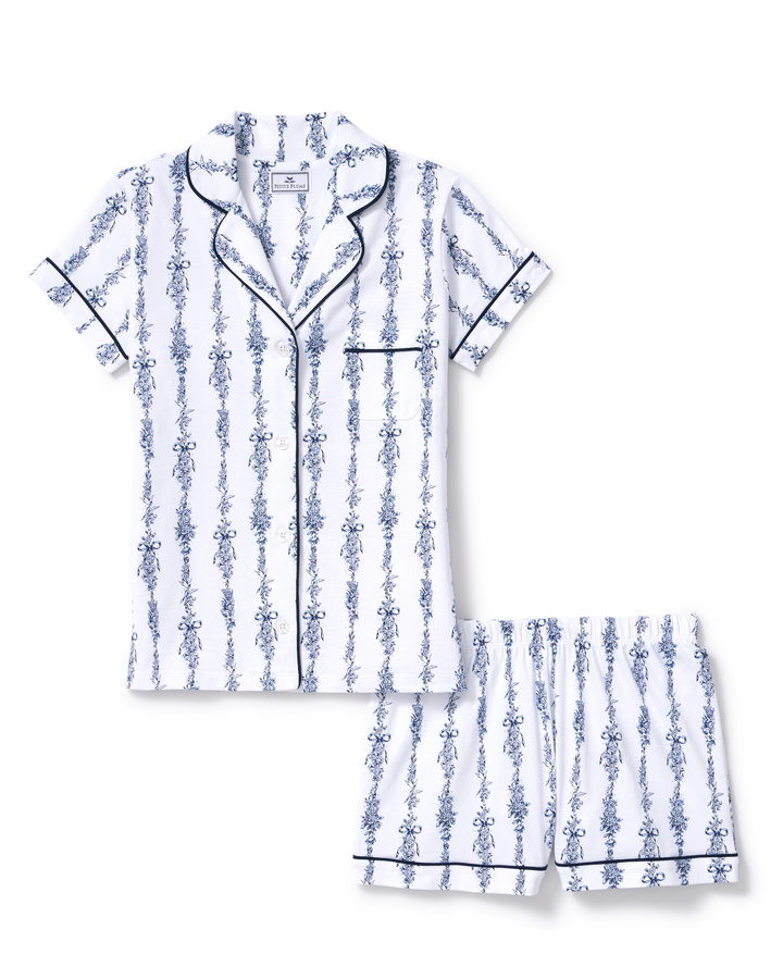 Petite Plume The Poppy Pima Short Set in Navy Mayfair Toile