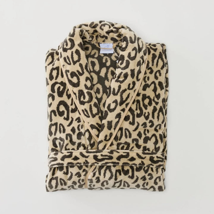 Women’s Long Plush Robe Leopard