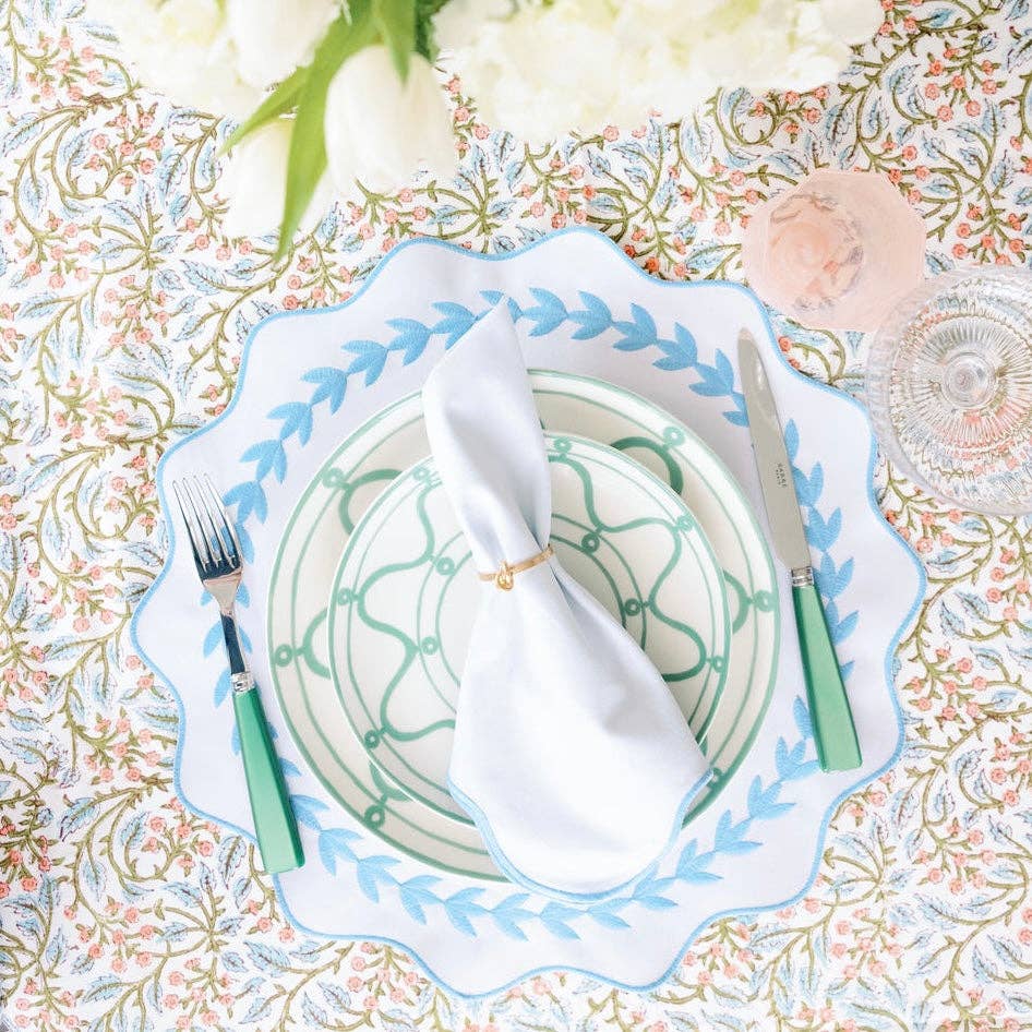 Ivy Placemat White and Blue - Set of 4