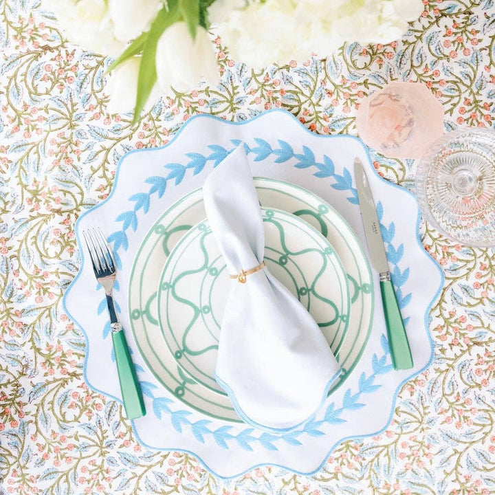 Ivy Placemat White and Blue - Set of 4