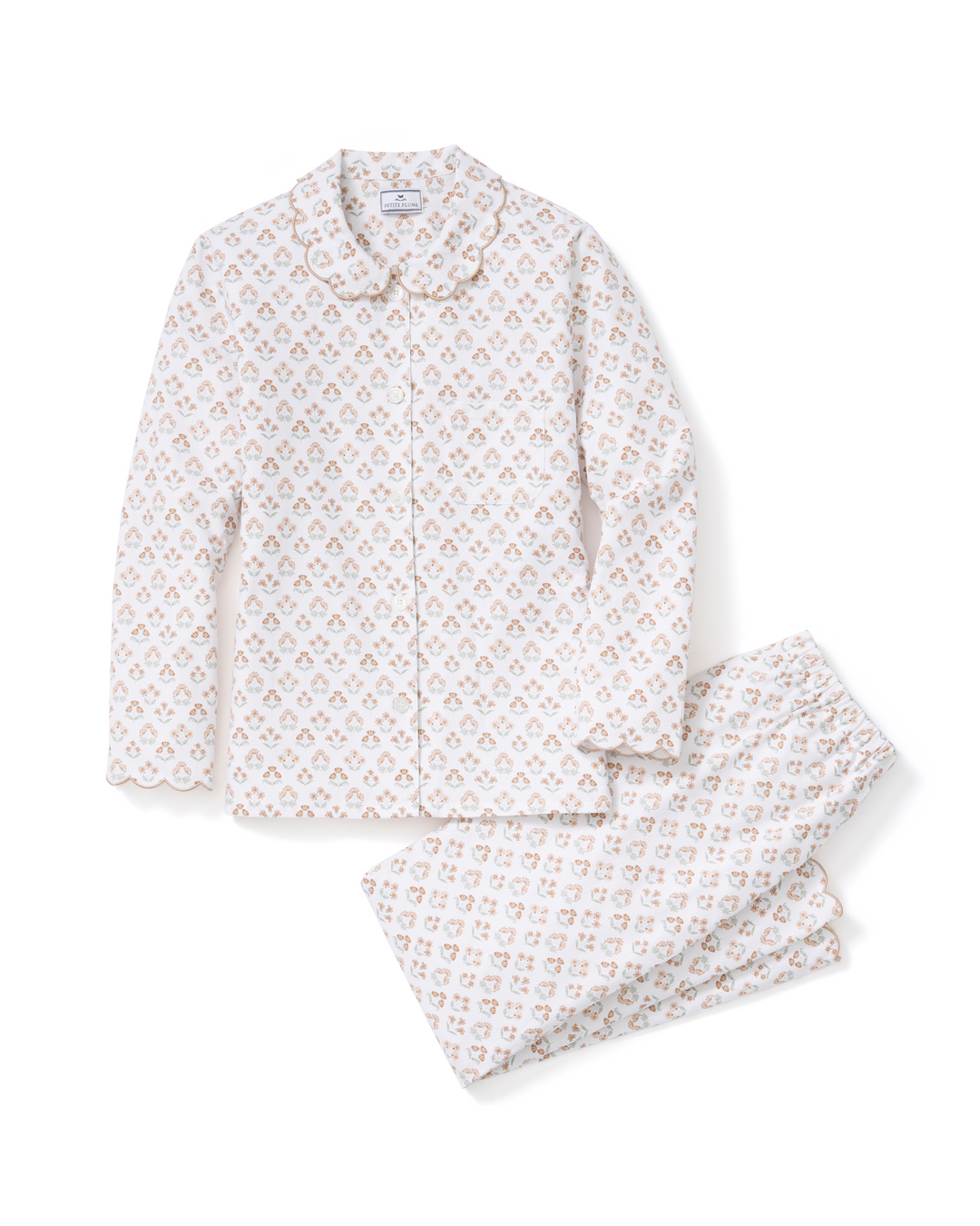 Petite Plume Women's Twill Colette Pajama Set in Estate Garden