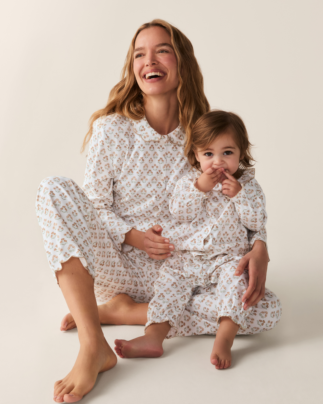Petite Plume Women's Twill Colette Pajama Set in Estate Garden