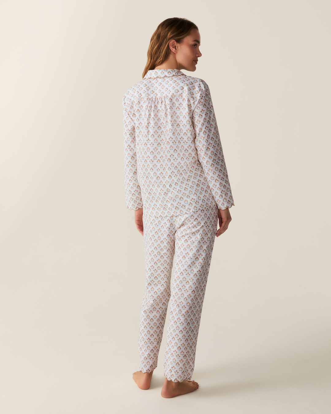Petite Plume Women's Twill Colette Pajama Set in Estate Garden