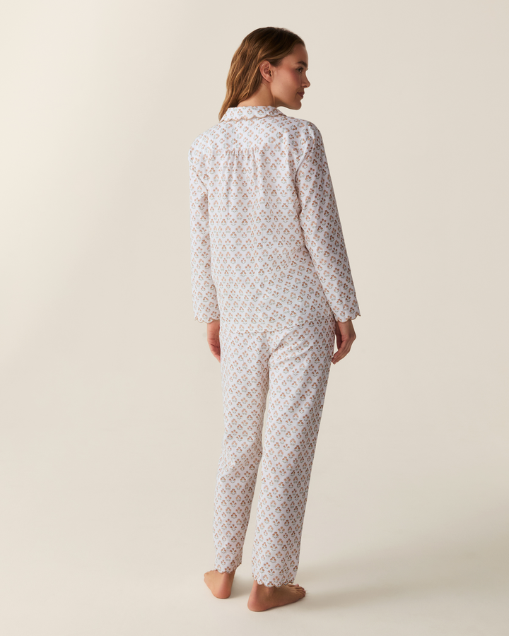 Petite Plume Women's Twill Colette Pajama Set in Estate Garden