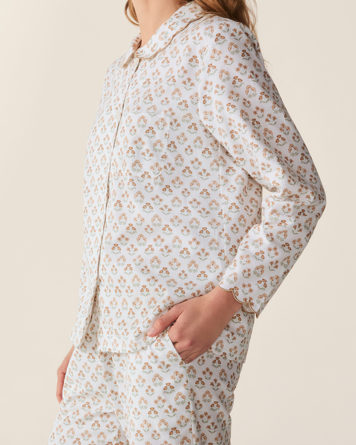 Petite Plume Women's Twill Colette Pajama Set in Estate Garden