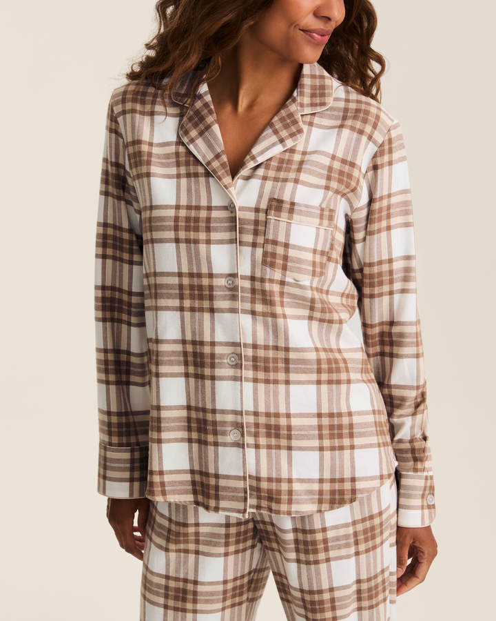 Women's Brushed Twill Pajama Set in Cotswolds Tartan