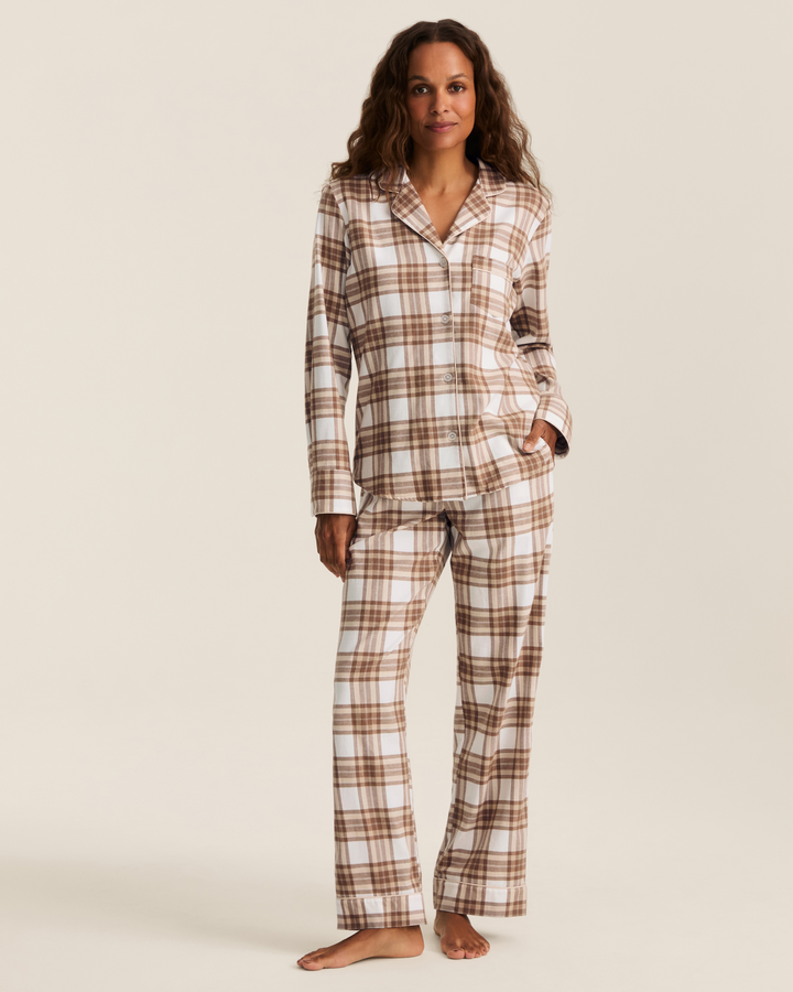 Women's Brushed Twill Pajama Set in Cotswolds Tartan
