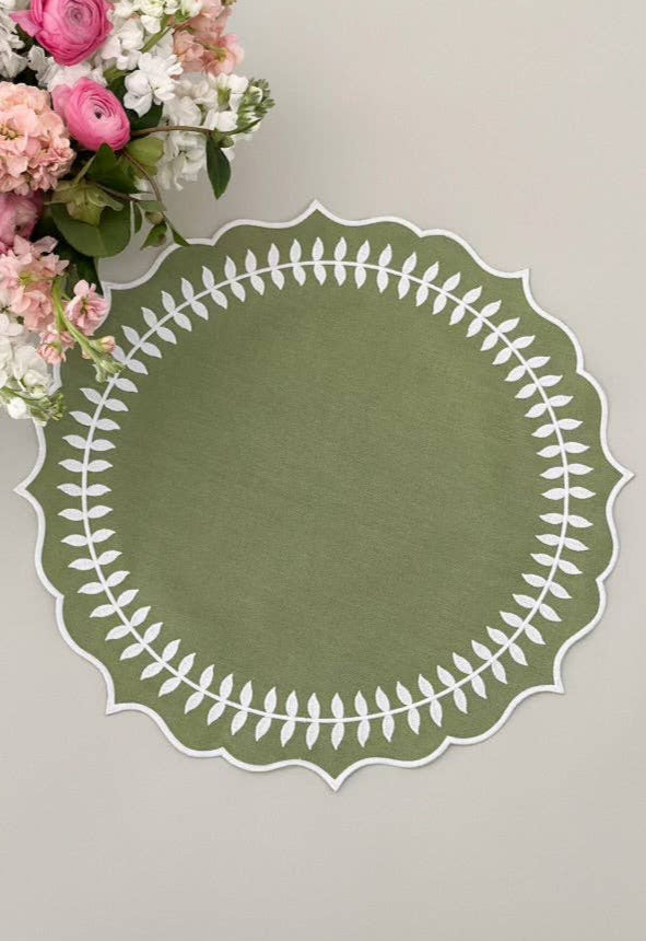 Green leaves placemat- Set of 4