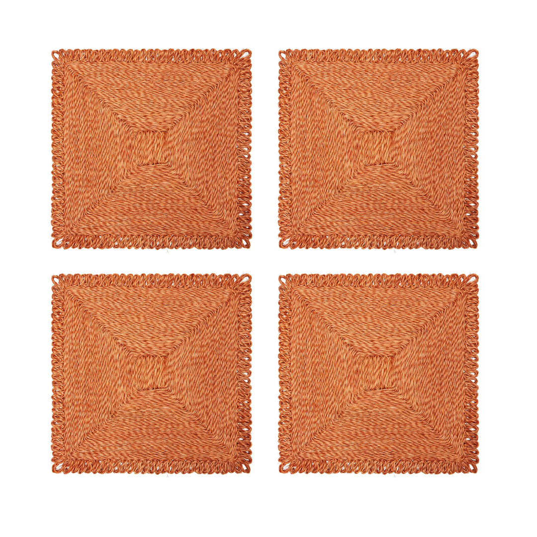 Loopy Abaca Clementine 14" Square - Set of 4