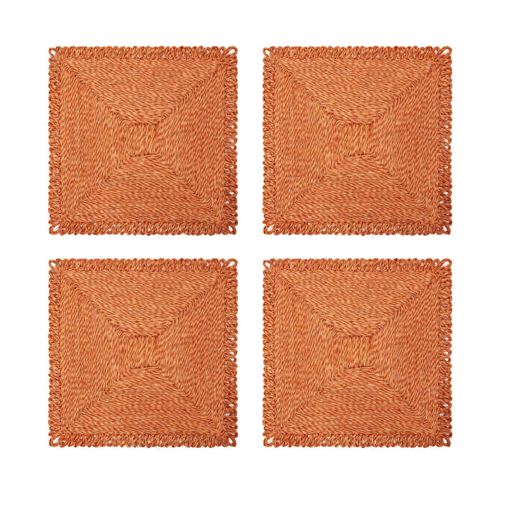 Loopy Abaca Clementine 14" Square - Set of 4