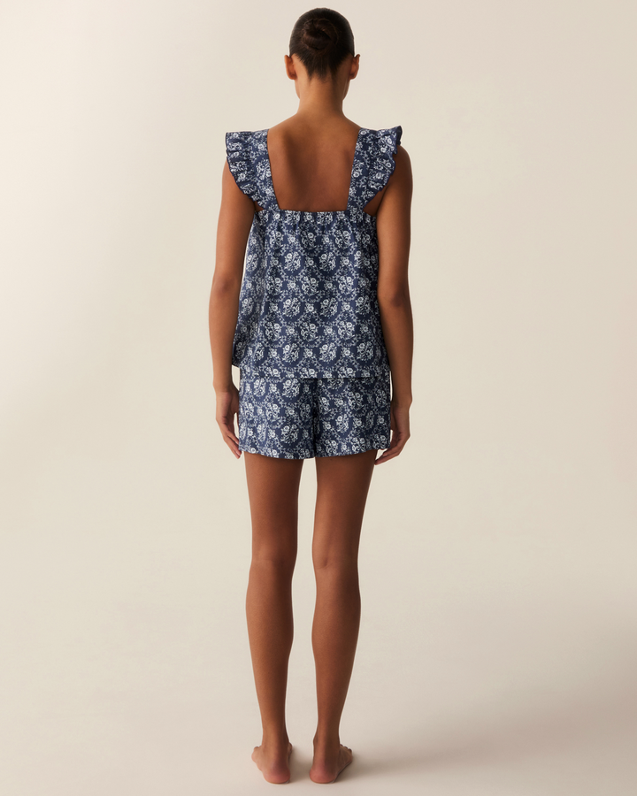 Petite Plume Women's Poplin Clara Short Set in Innkeeper Trellis