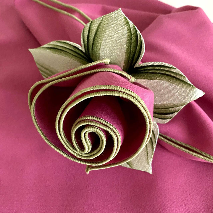Hot Pink with Honeydew Green Trim Napkin - Set of 4