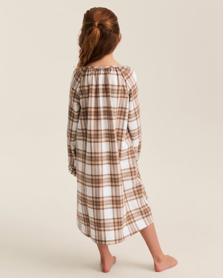 Girl's Brushed Twill Delphine Nightgown in Cotswolds Tartan