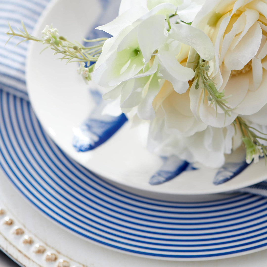 Newport Stripe Navy Rimmed Dinner Plate