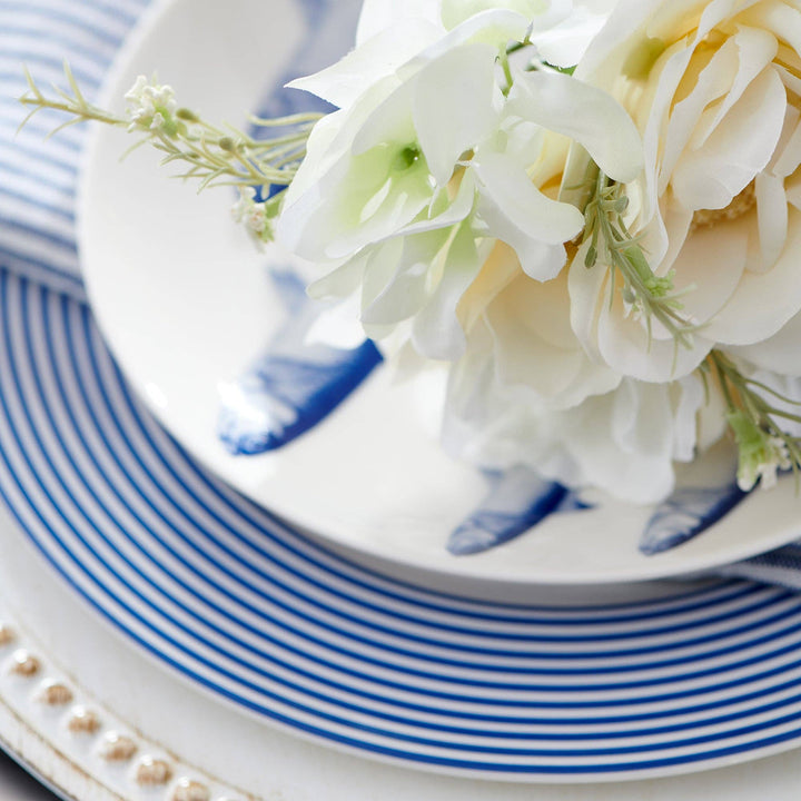 Newport Stripe Navy Rimmed Dinner Plate