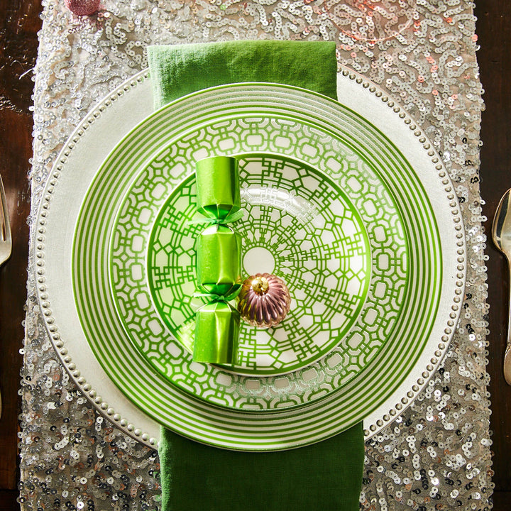 Newport Stripe Verde Rimmed Dinner Plate