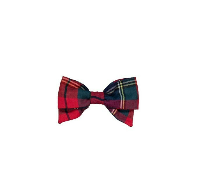 Bonnie hair clip in navy and red tartan