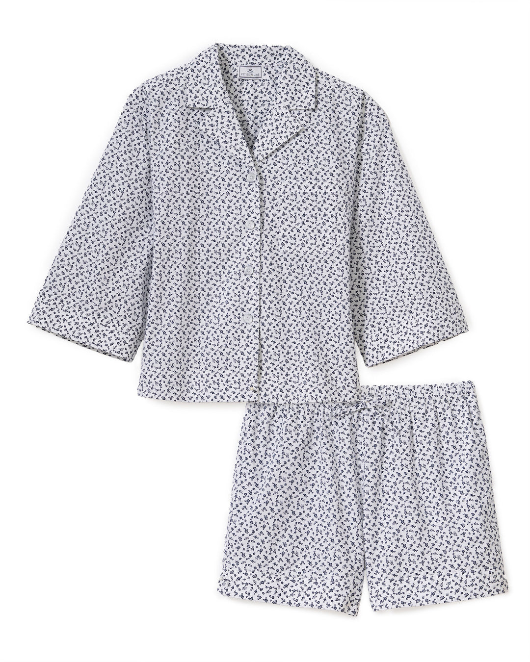 The Olivia Poplin Short Set in Ditsy Waltz White