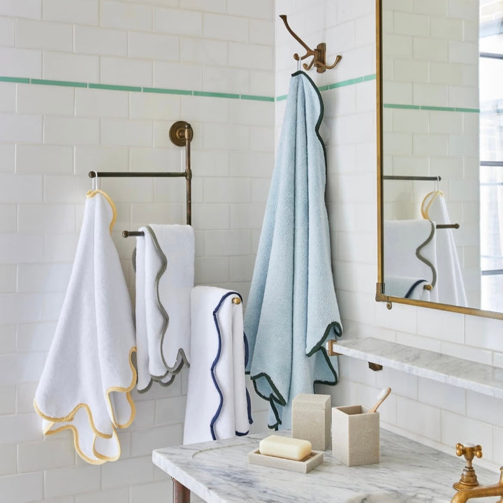 Cherish Towels - White/Navy