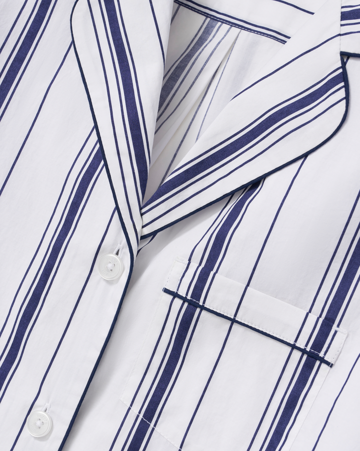 Petite Plume Women's Poplin Pajama Set in Parlor Stripe