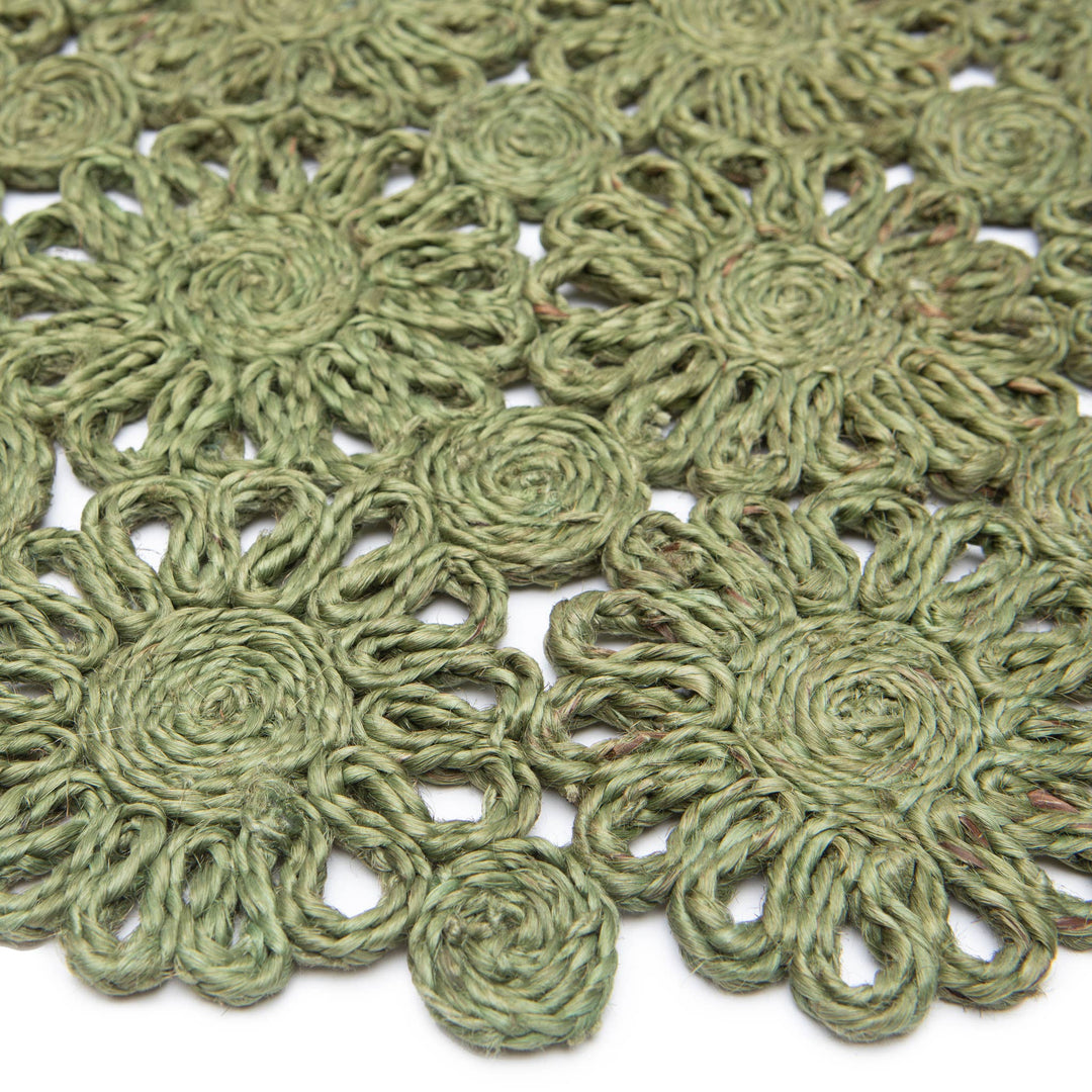 Daisy Jute Green Placemat - Set of 4