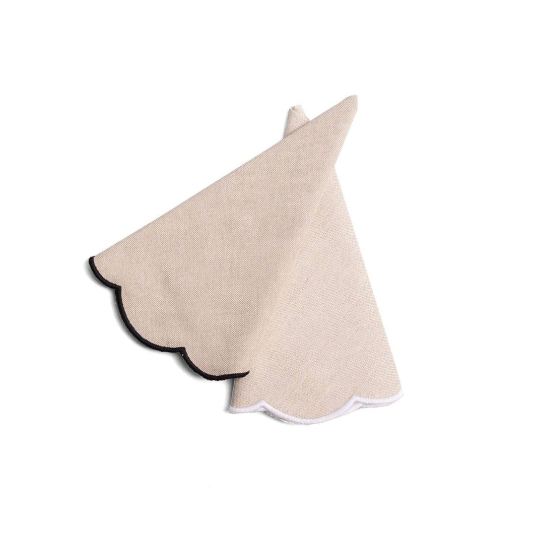 Belmonte Napkin, Beige with White - Set of 6