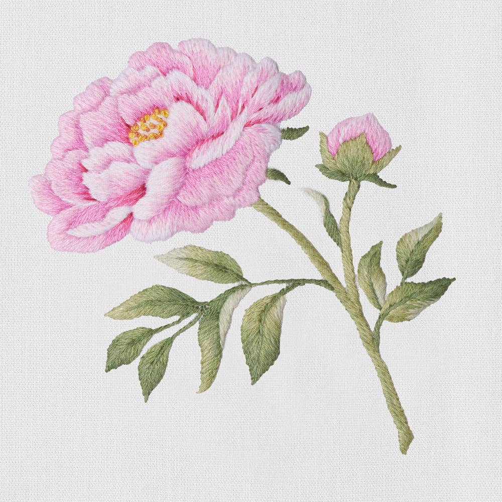 Henry Handwork Peony Stem Towel - Thumbnail 2