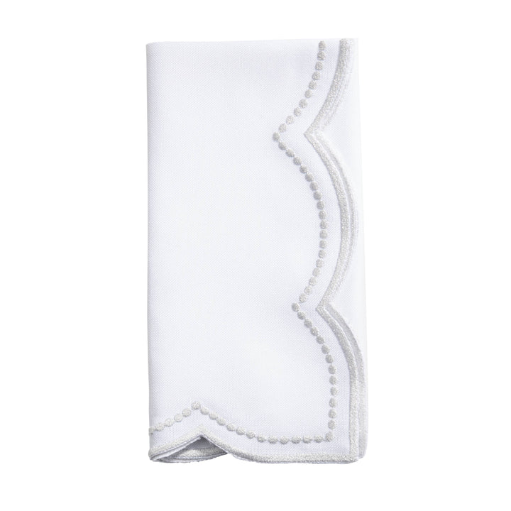 Embroidered Napkin with Scallop Edge - Set of 4