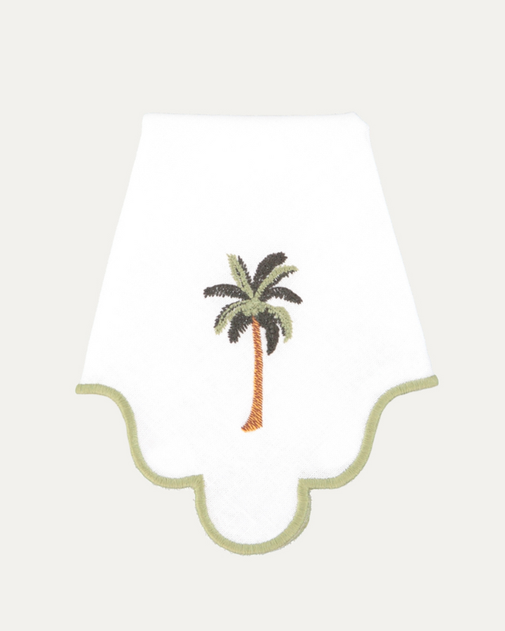 Wavy Dinner Napkin with Palm Tree - Set of 4