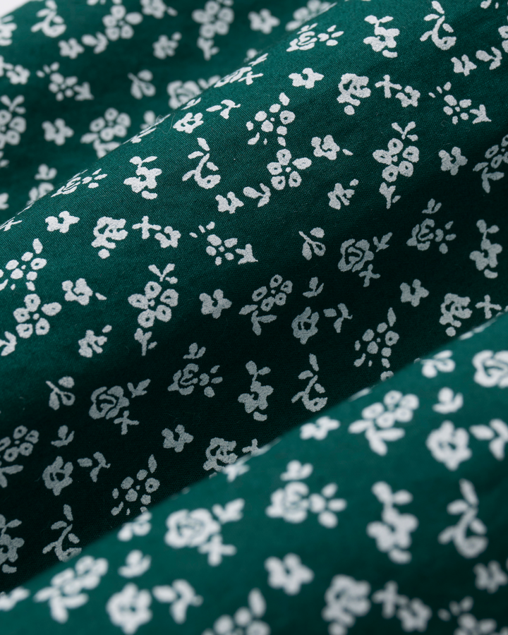 The Olivia Poplin Short Set in Ditsy Waltz Evergreen