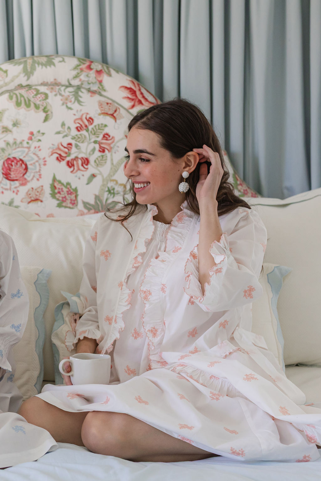 Nancy Cotton Embroidered Nightgown - Pink