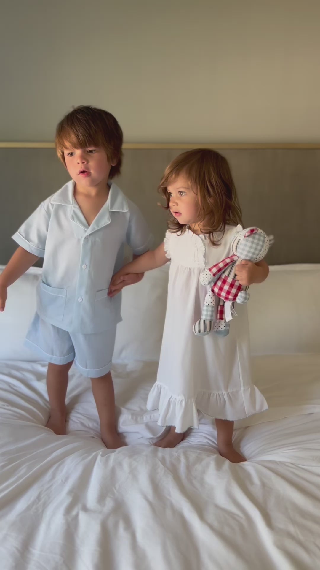 White Ruffle Toddler Nightgown with Blue Picot Trim